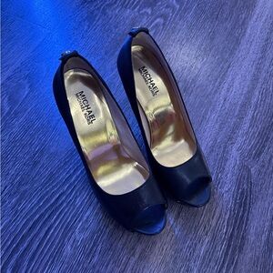 Michael Kors Black Peep-Toe Pumps